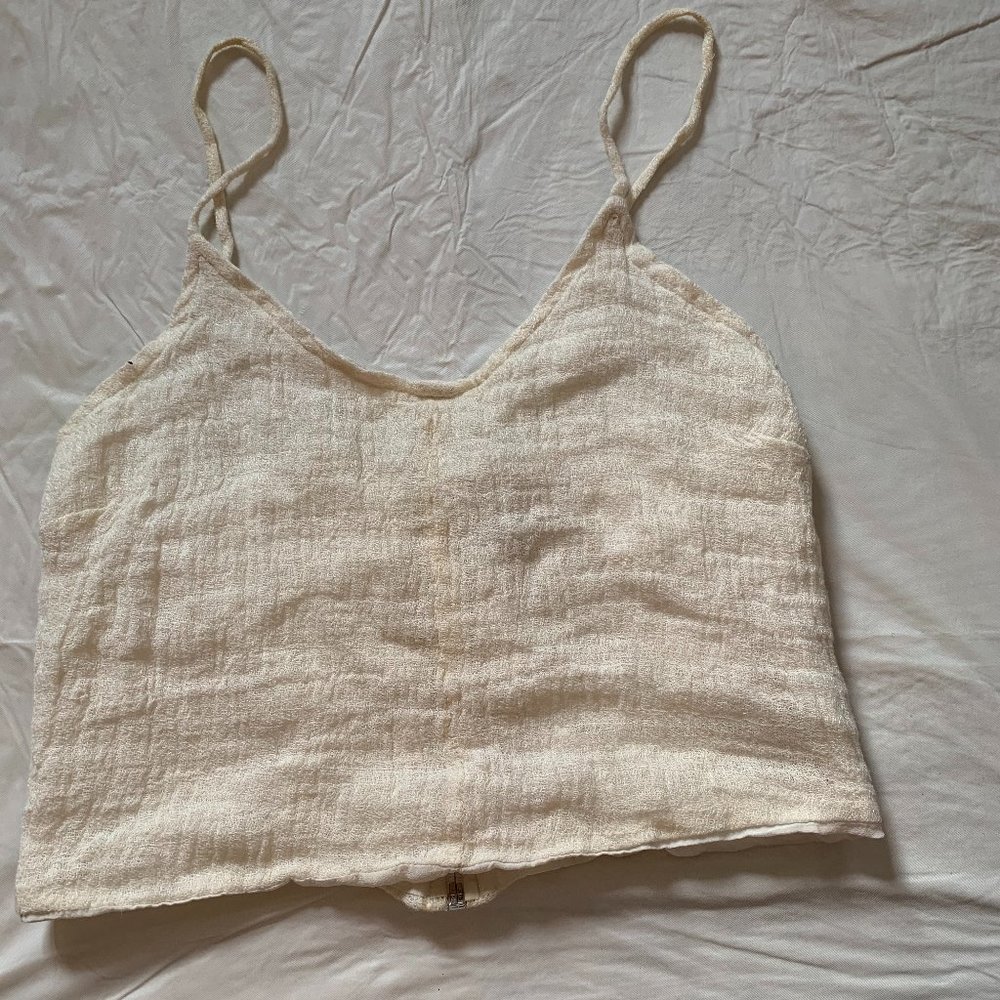 boho off white tank top